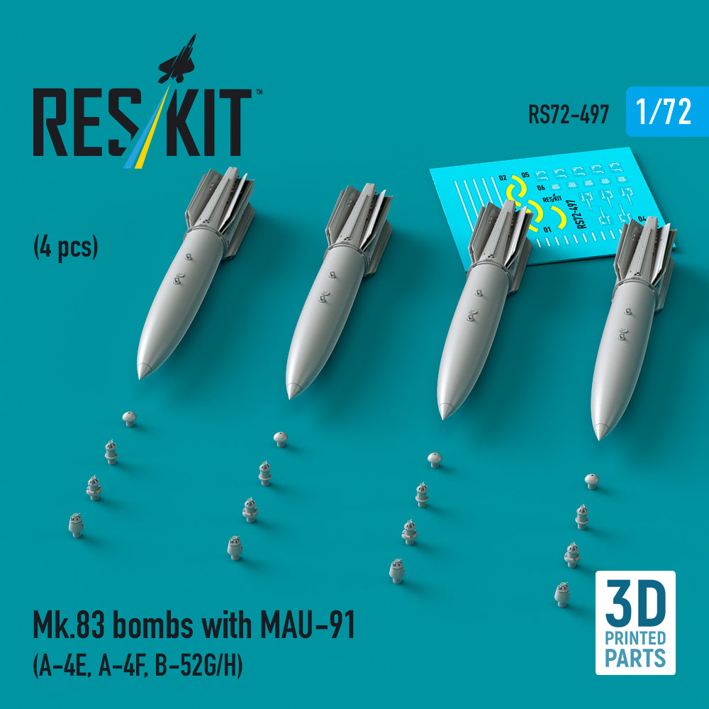ResKit RS72-0497 1:72 Mk.83 bombs with MAU-91