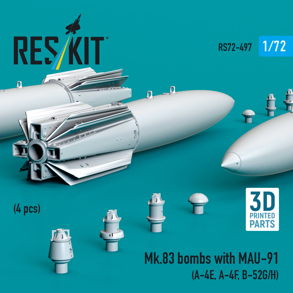 ResKit RS72-0497 1:72 Mk.83 bombs with MAU-91