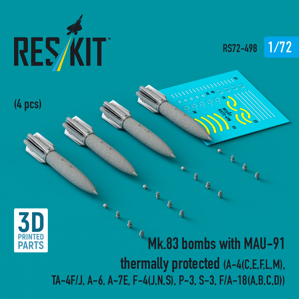 ResKit RS72-0498 1:72 Mk.83 bombs with MAU-91 thermally protected