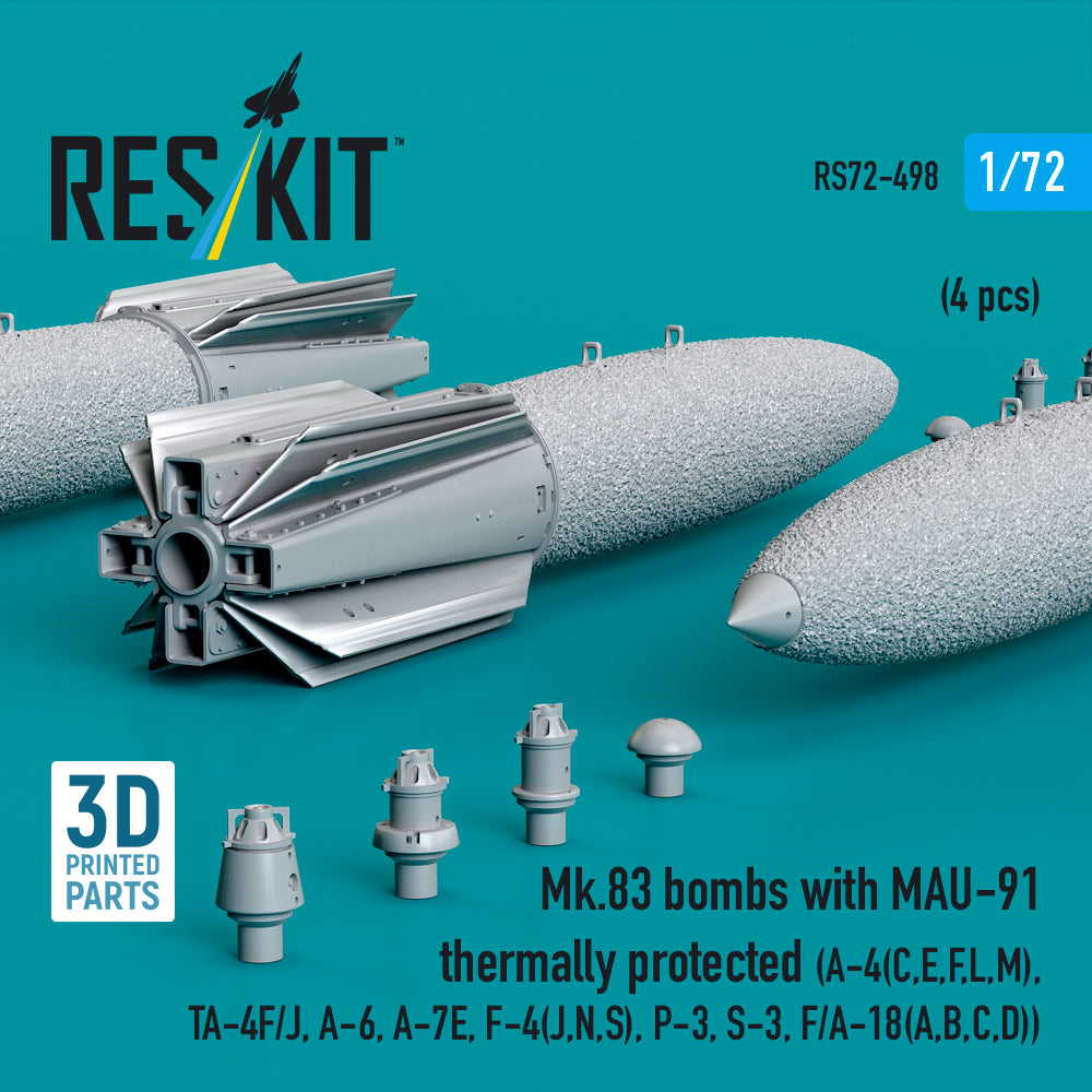 ResKit RS72-0498 1:72 Mk.83 bombs with MAU-91 thermally protected