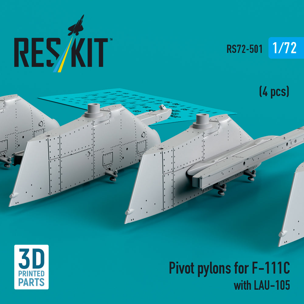 ResKit RS72-0501 1:72 Pivot pylons for General-Dynamics F-111C with LAU-105