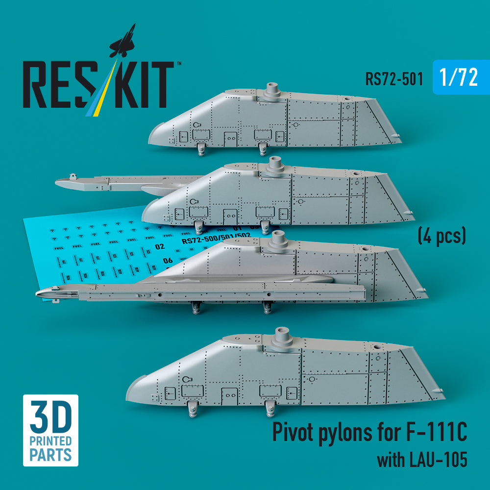 ResKit RS72-0501 1:72 Pivot pylons for General-Dynamics F-111C with LAU-105