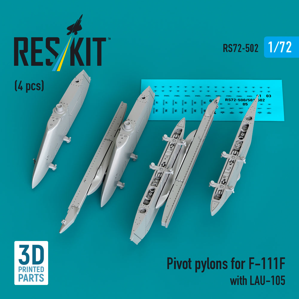 ResKit RS72-0502 1:72 Pivot pylons for General-Dynamics F-111F with LAU-105