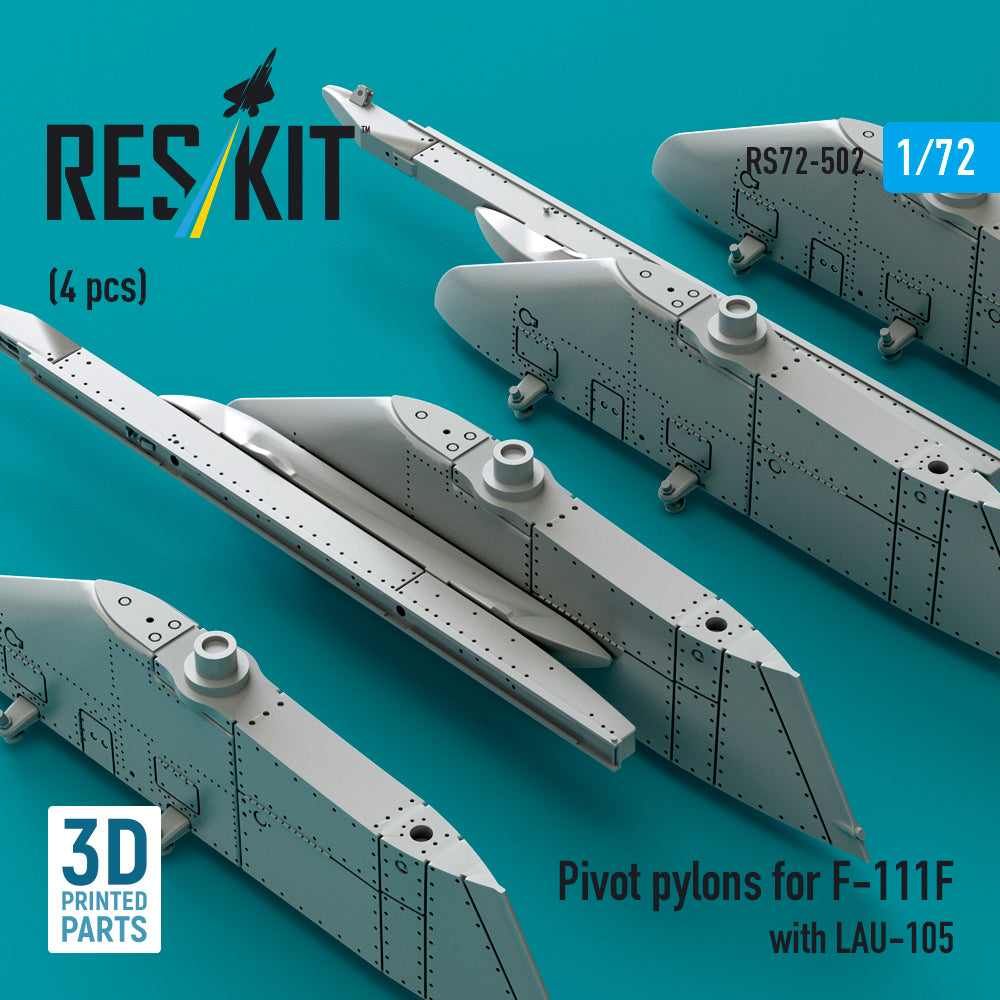 ResKit RS72-0502 1:72 Pivot pylons for General-Dynamics F-111F with LAU-105