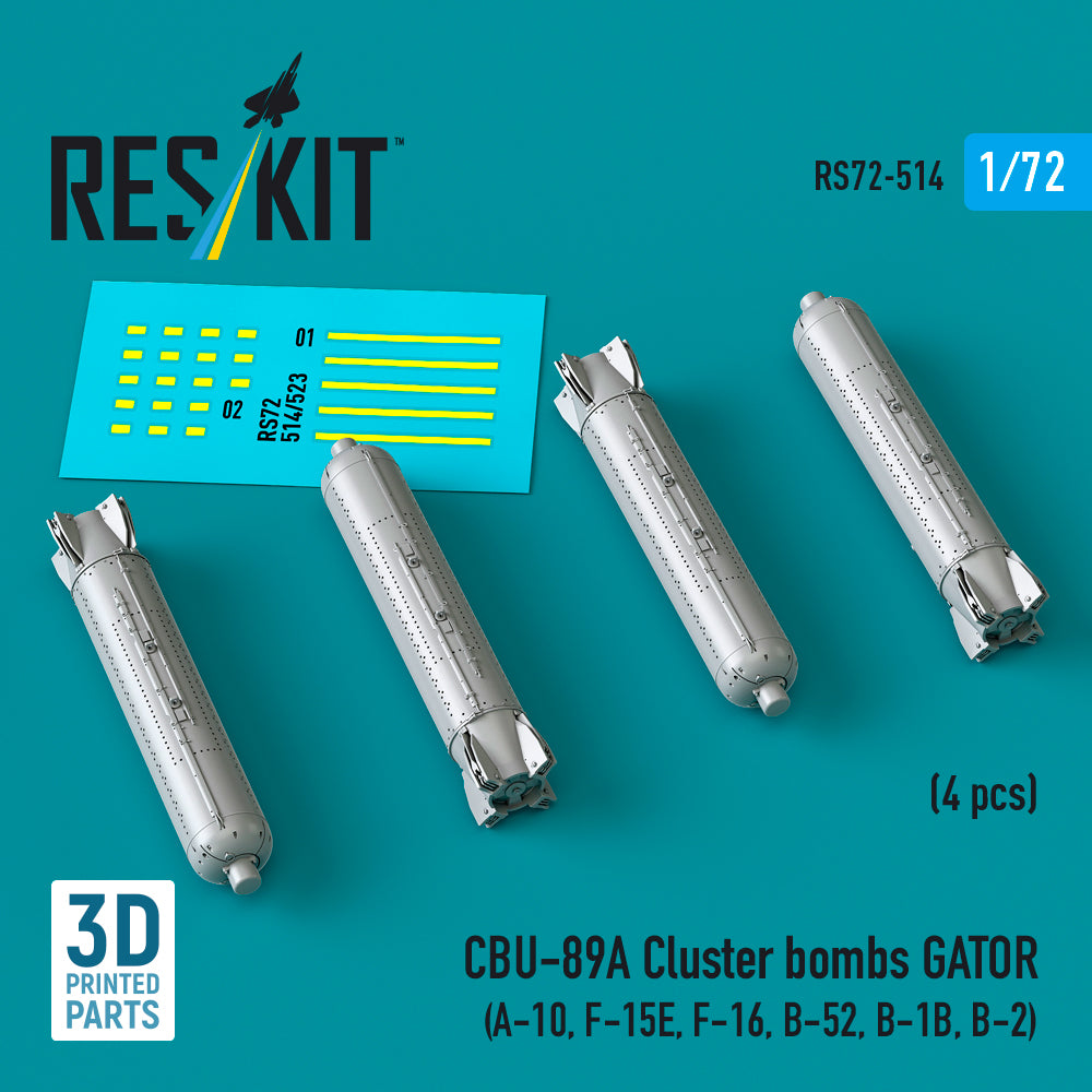 ResKit RS72-0514 1:72 CBU-89A cluster bombs GATOR
