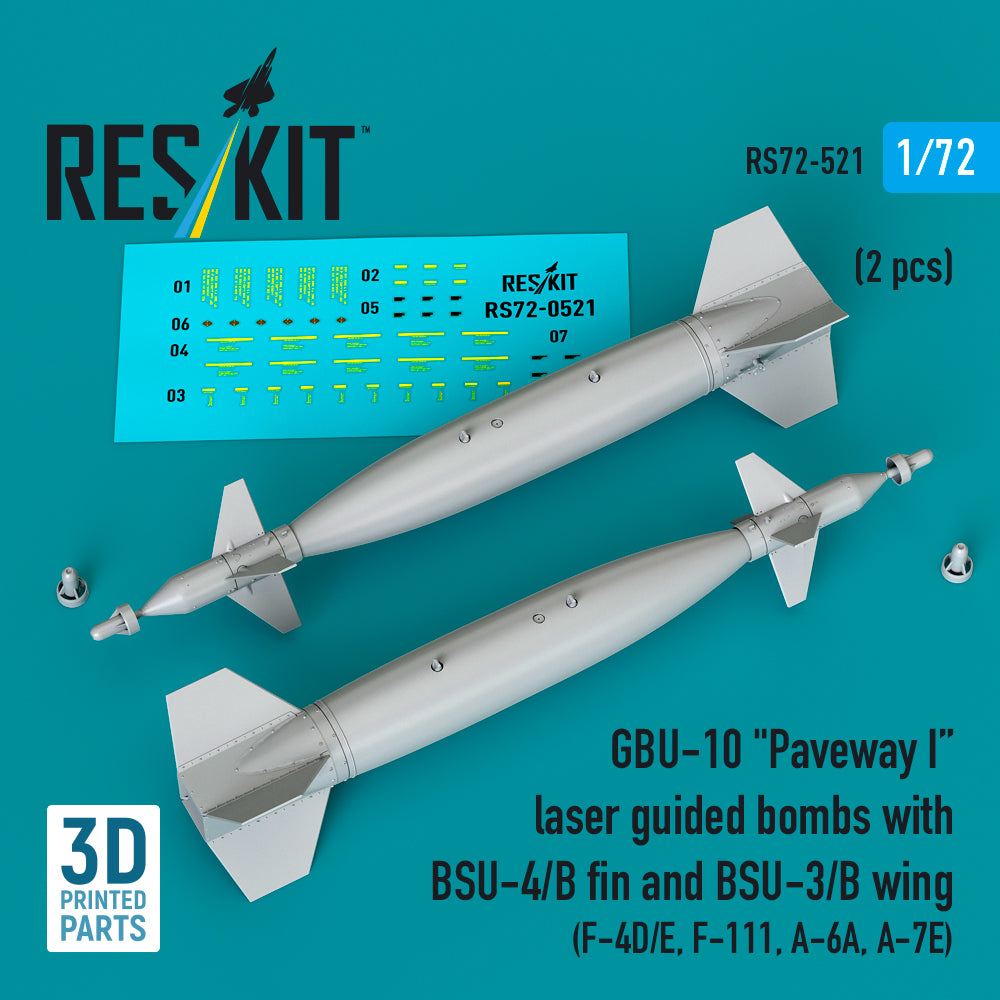 ResKit RS72-0521 1:72 GBU-10 Paveway I Laser Guided Bombs