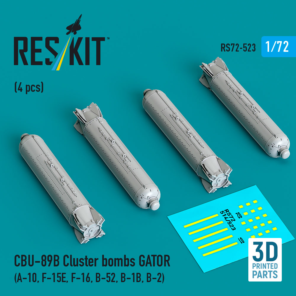 ResKit RS72-0523 1:72 CBU-89B cluster bombs GATOR