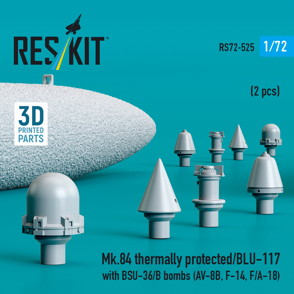 ResKit RS72-0525 1:72 Mk.84 thermally protected/BLU-117 with BSU-36/B bombs