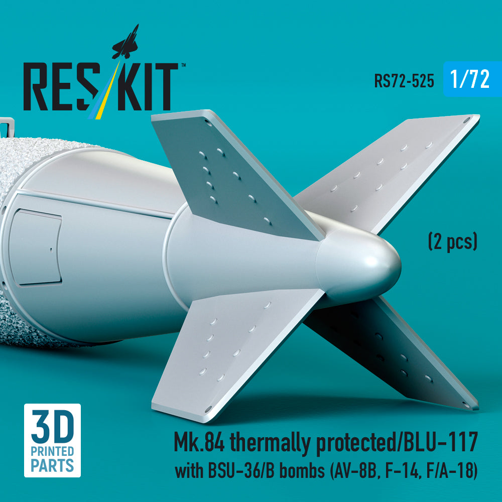 ResKit RS72-0525 1:72 Mk.84 thermally protected/BLU-117 with BSU-36/B bombs