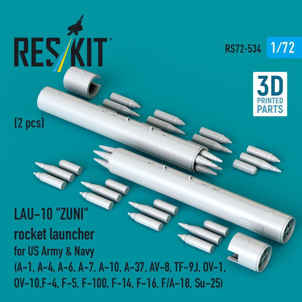 ResKit RS72-0534 1:72 LAU-10 "ZUNI" rocket launcher for US Army & Navy