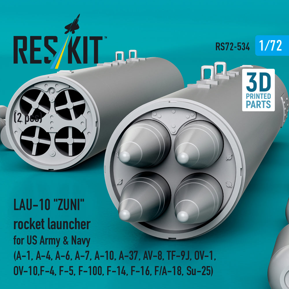 ResKit RS72-0534 1:72 LAU-10 "ZUNI" rocket launcher for US Army & Navy