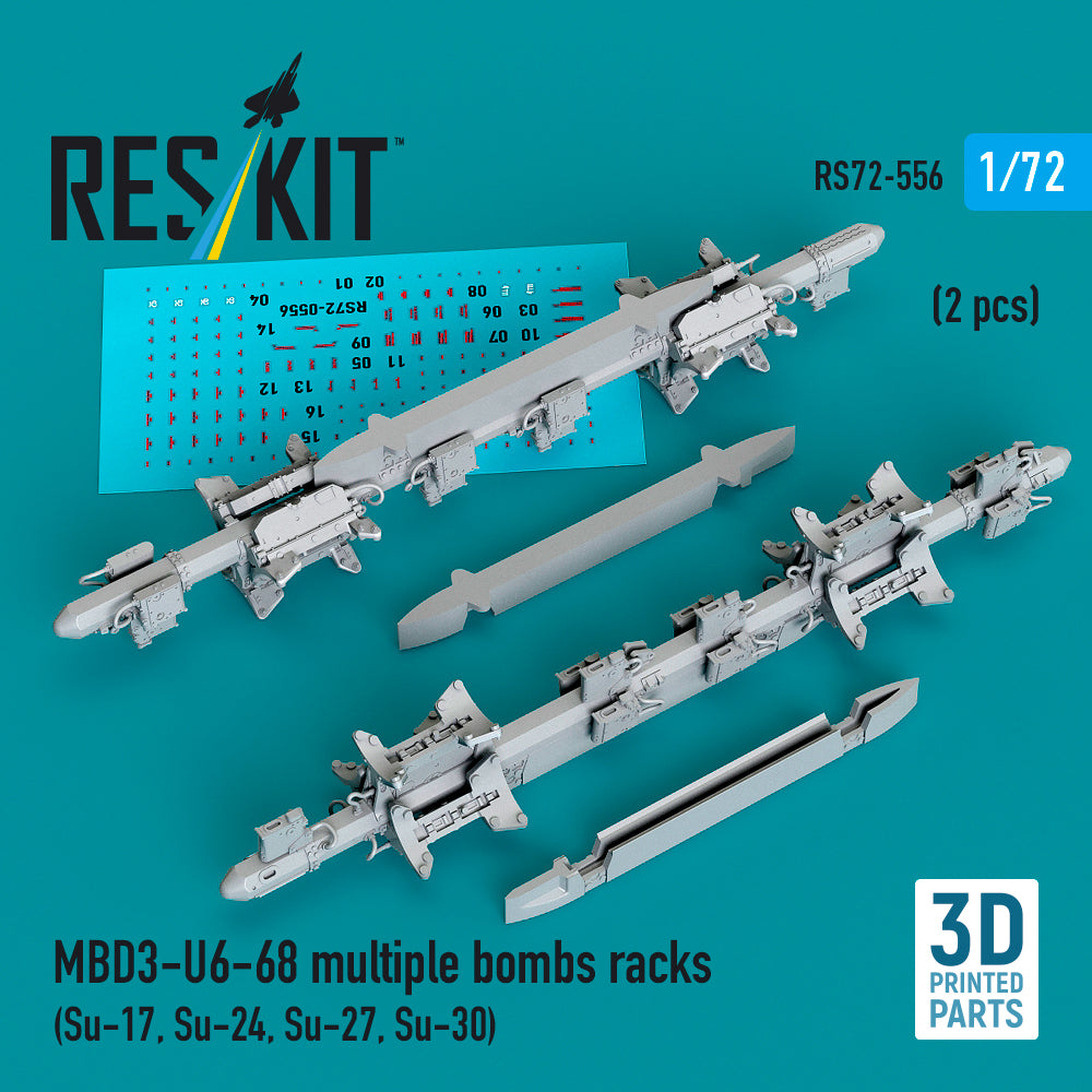 ResKit RS72-0556 1:72 MBD3-U6-68 multiple bombs racks