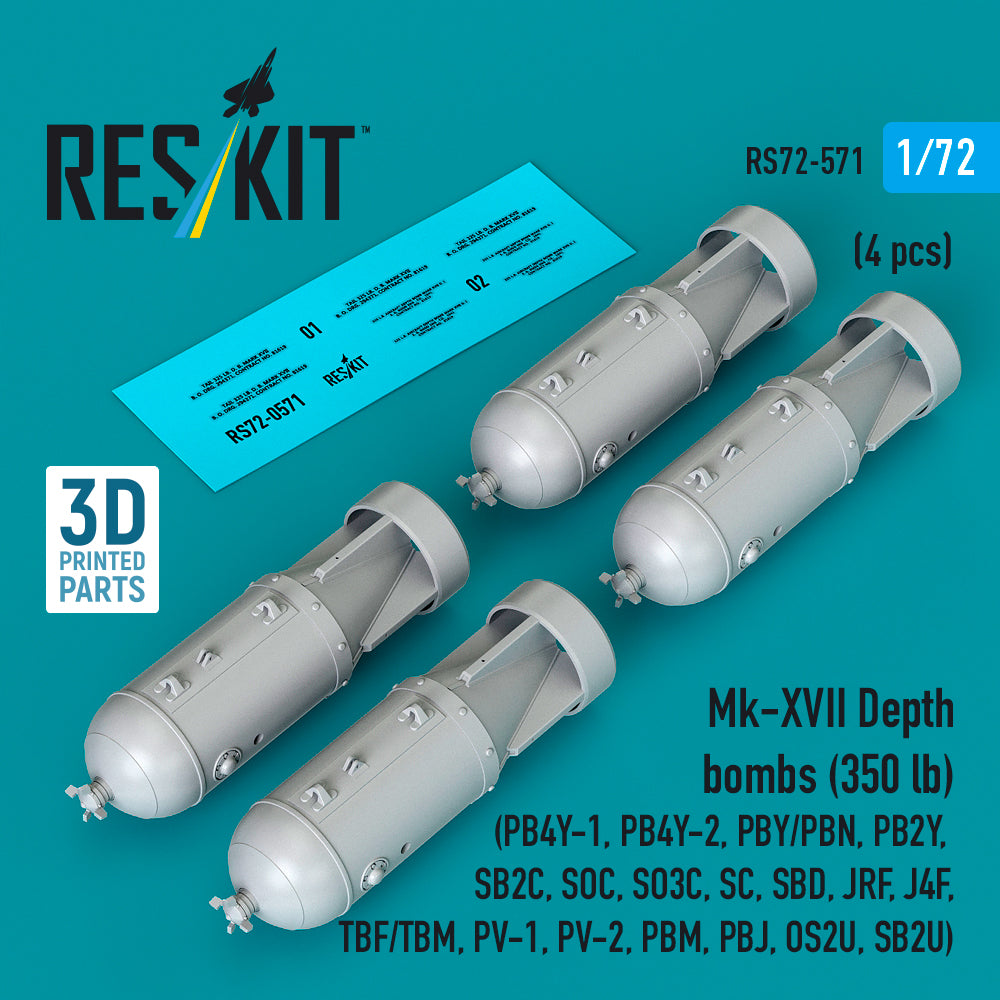 ResKit RS72-0571 1:72 Mk-XVII Depth bombs