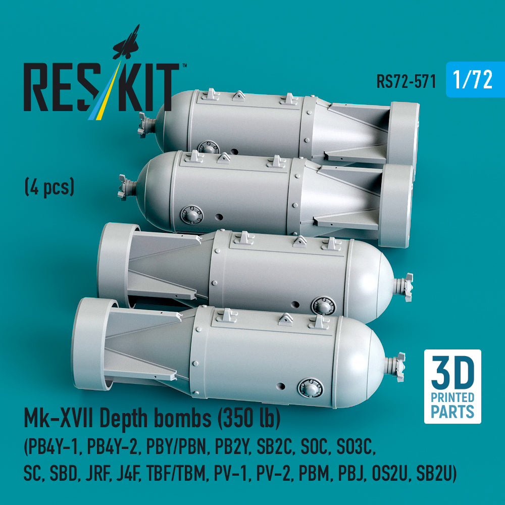 ResKit RS72-0571 1:72 Mk-XVII Depth bombs