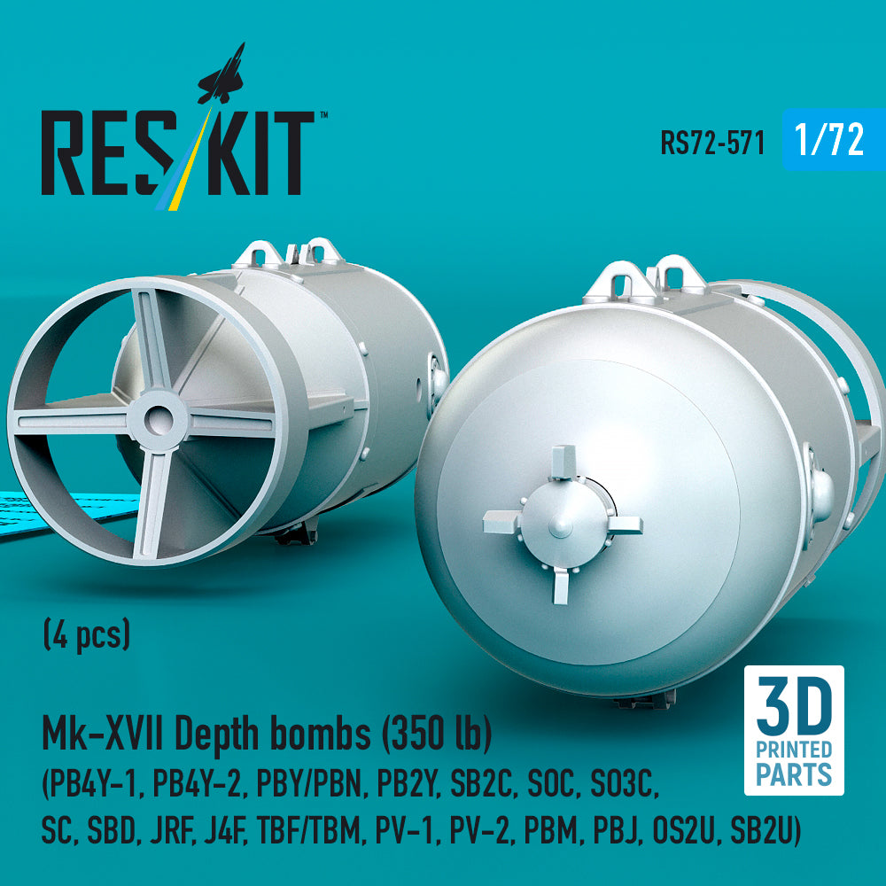 ResKit RS72-0571 1:72 Mk-XVII Depth bombs