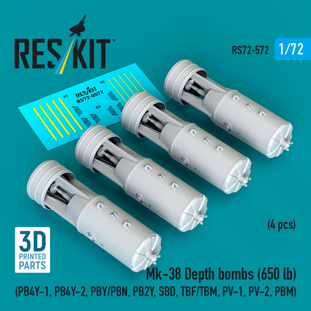 ResKit RS72-0572 1:72 Mk-38 Depth bombs