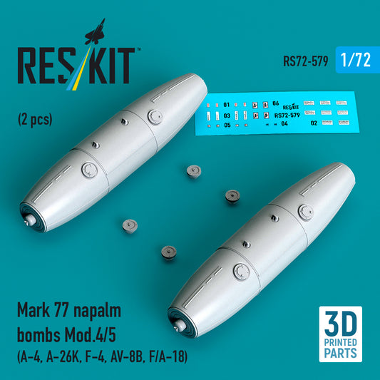 ResKit RS72-0579 1:72 Mk77 napalm bombs Mod.4/5