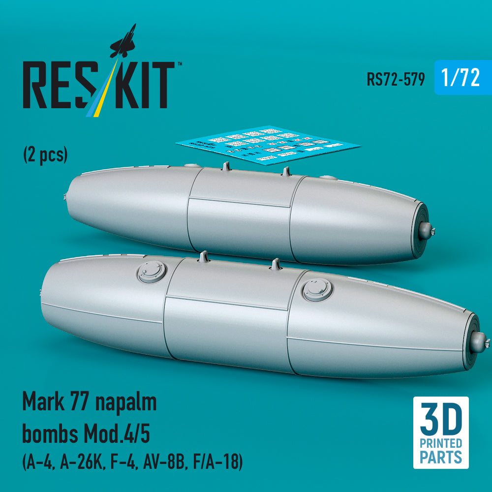 ResKit RS72-0579 1:72 Mk77 napalm bombs Mod.4/5