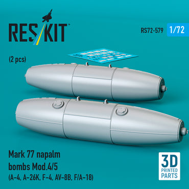 ResKit RS72-0579 1:72 Mk77 napalm bombs Mod.4/5