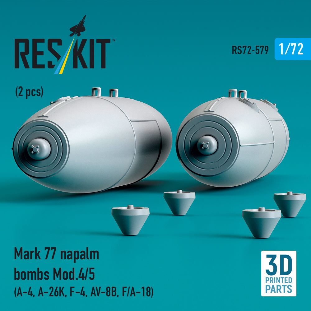 ResKit RS72-0579 1:72 Mk77 napalm bombs Mod.4/5