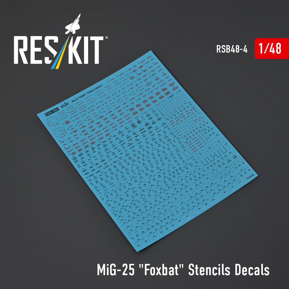 ResKit RSB48-0004 1:48 Mikoyan MiG-25 "Foxbat" Stencils Decals