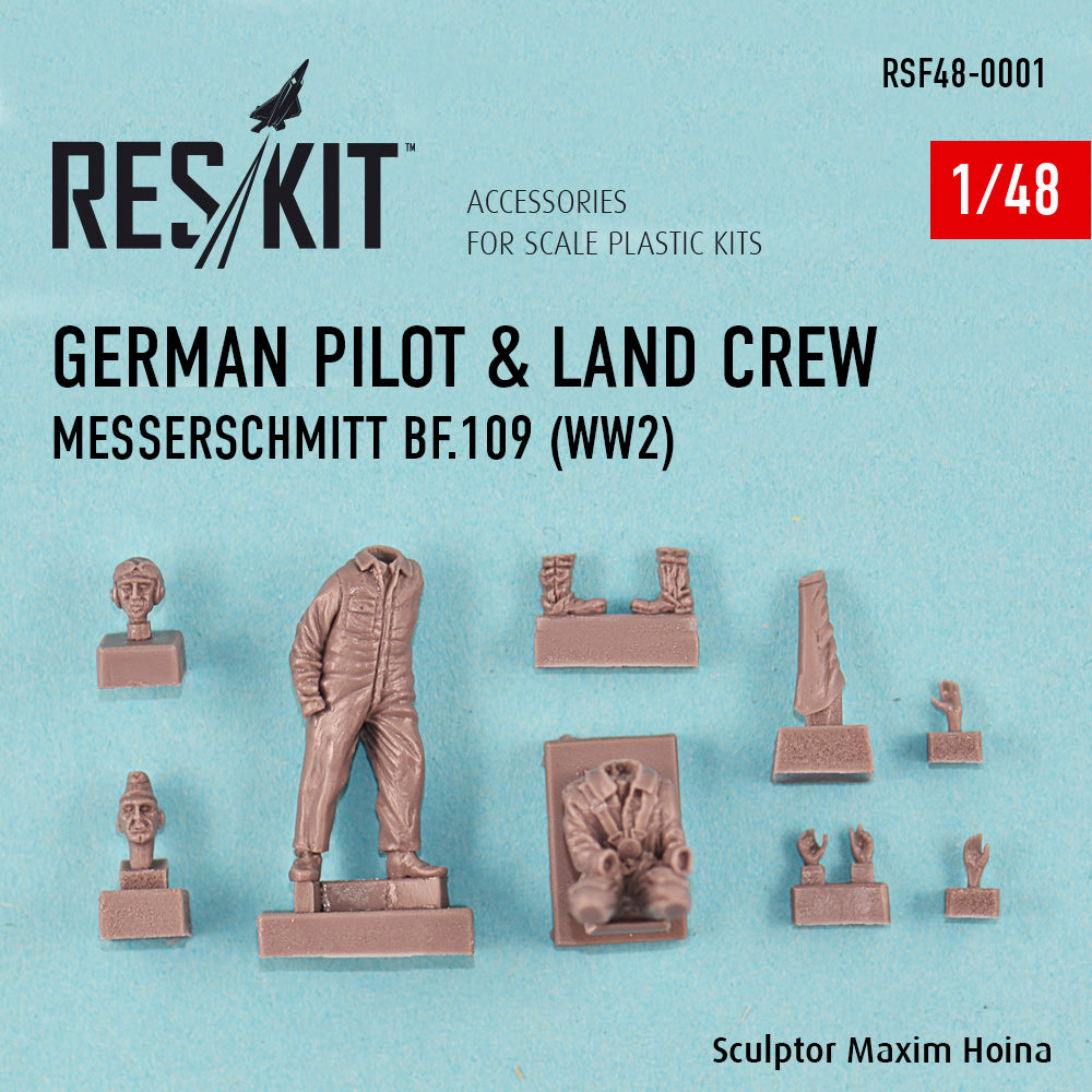 ResKit RSF48-0001 1:48 German pilot & ground crew Messerschmitt Bf-109