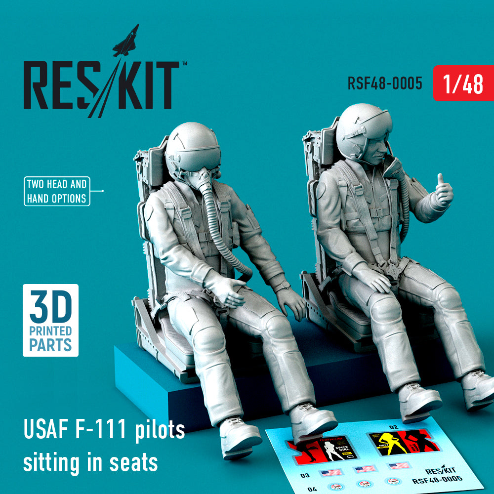 ResKit RSF48-0005 1:48 USAF General-Dynamics F-111 pilots sitting in seats