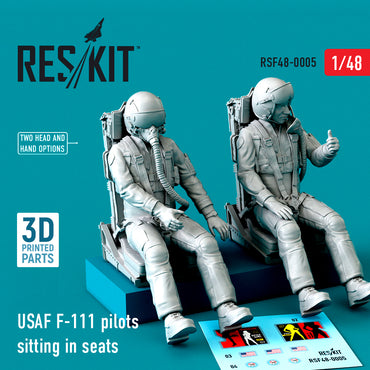 ResKit RSF48-0005 1:48 USAF General-Dynamics F-111 pilots sitting in seats