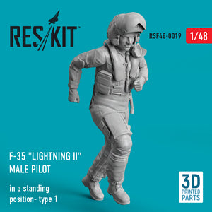 ResKit RSF48-0019 1:48 Lockheed-Martin F-35A/F-35B Lightning male pilot