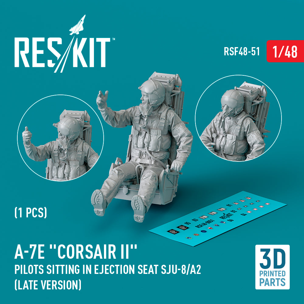ResKit RSF48-0051 1:48 LTV A-7E Corsair pilot sitting in ejection seat SJU-8/A2