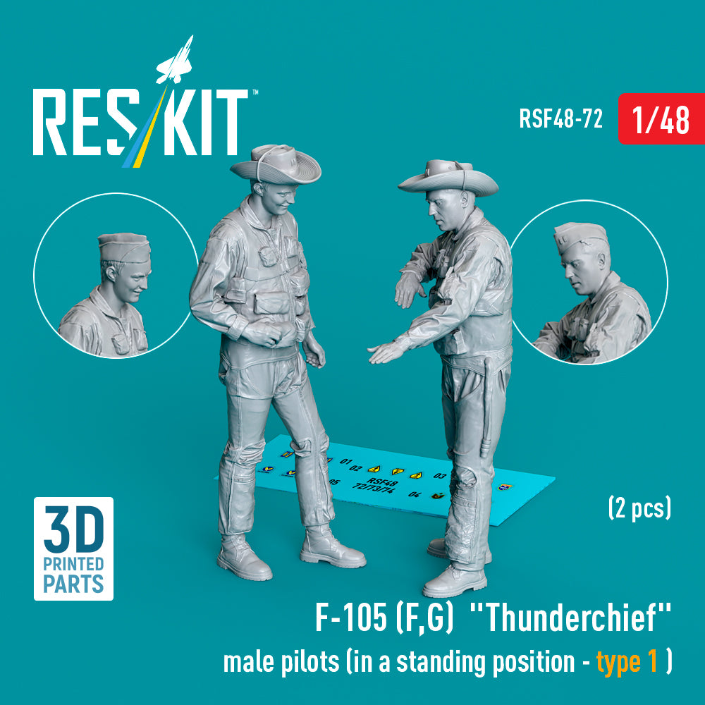ResKit RSF48-0072 1:48 Republic F-105F/F-105G Thunderchief male pilots