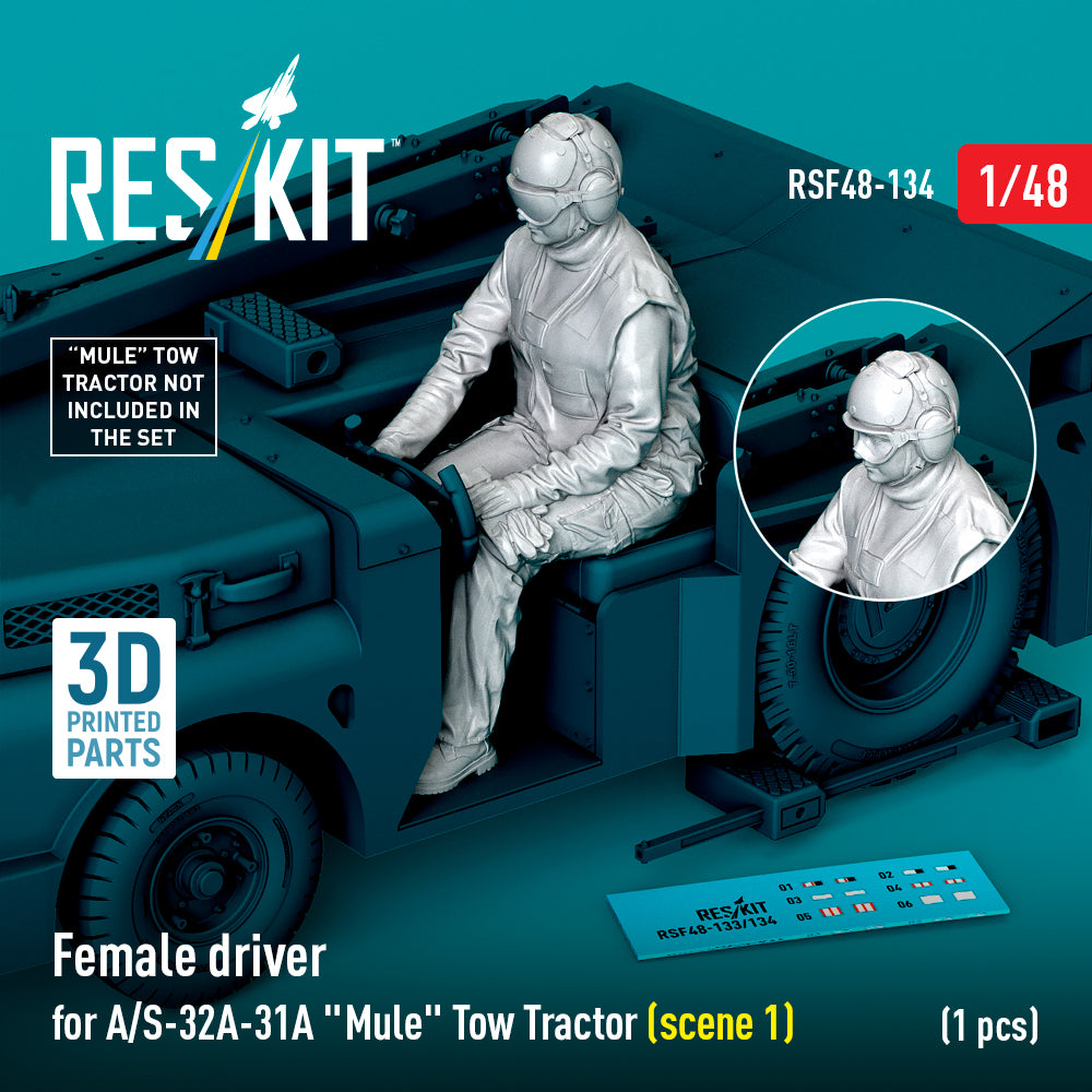 ResKit RSF48-0134 1:48 Female driver for A/S-32A-31A "Mule" Tow Tractor