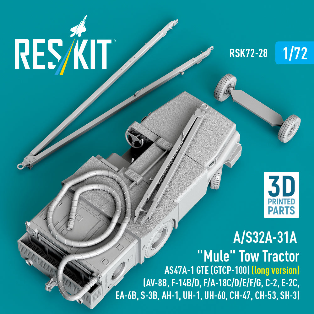 ResKit RSK72-0028 1:72 A/S32A-31A "Mule" Tow Tractor AS47A-1 GTE