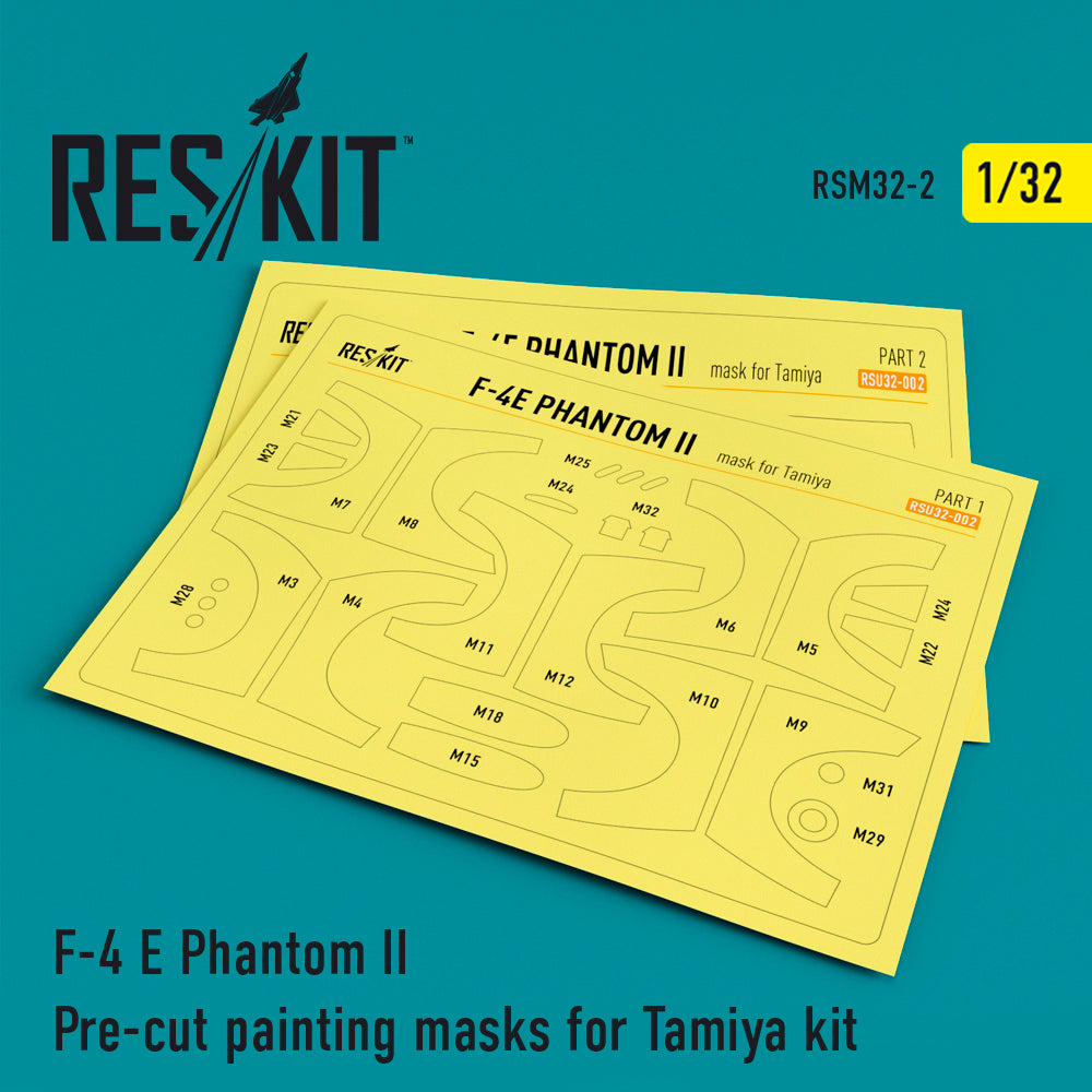 ResKit RSM32-0002 1:32 F-4E Phantom Canopy & Wheels Masks