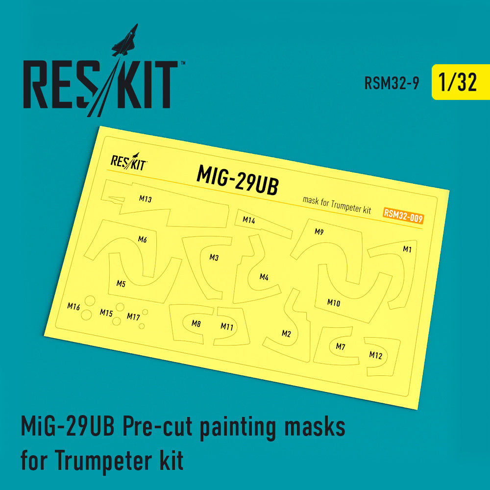 ResKit RSM32-0009 1:32 Mikoyan MiG-29UB Pre-cut painting masks