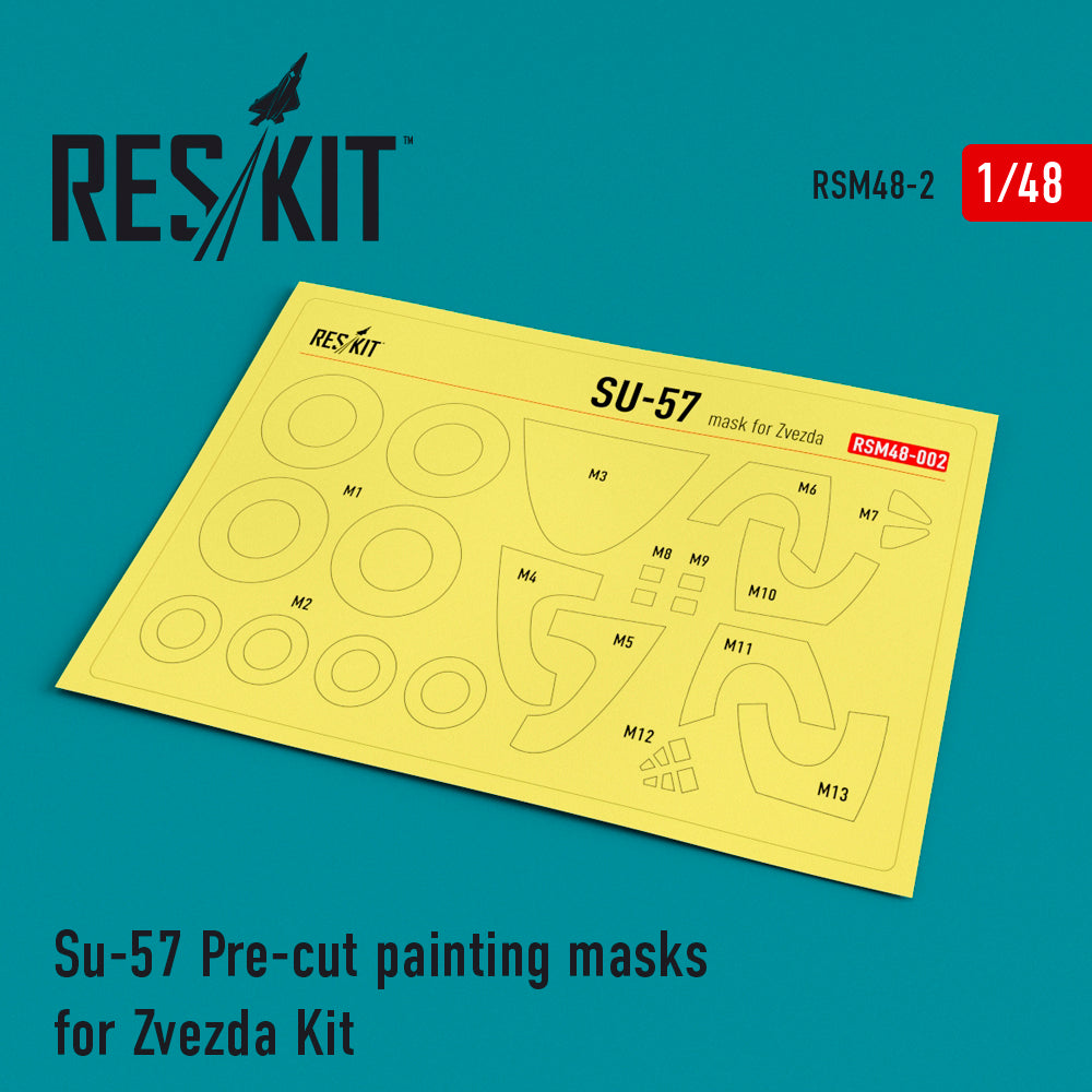 ResKit RSM48-0002 1:48 Sukhoi Su-57 canopy and wheels painting painting masks