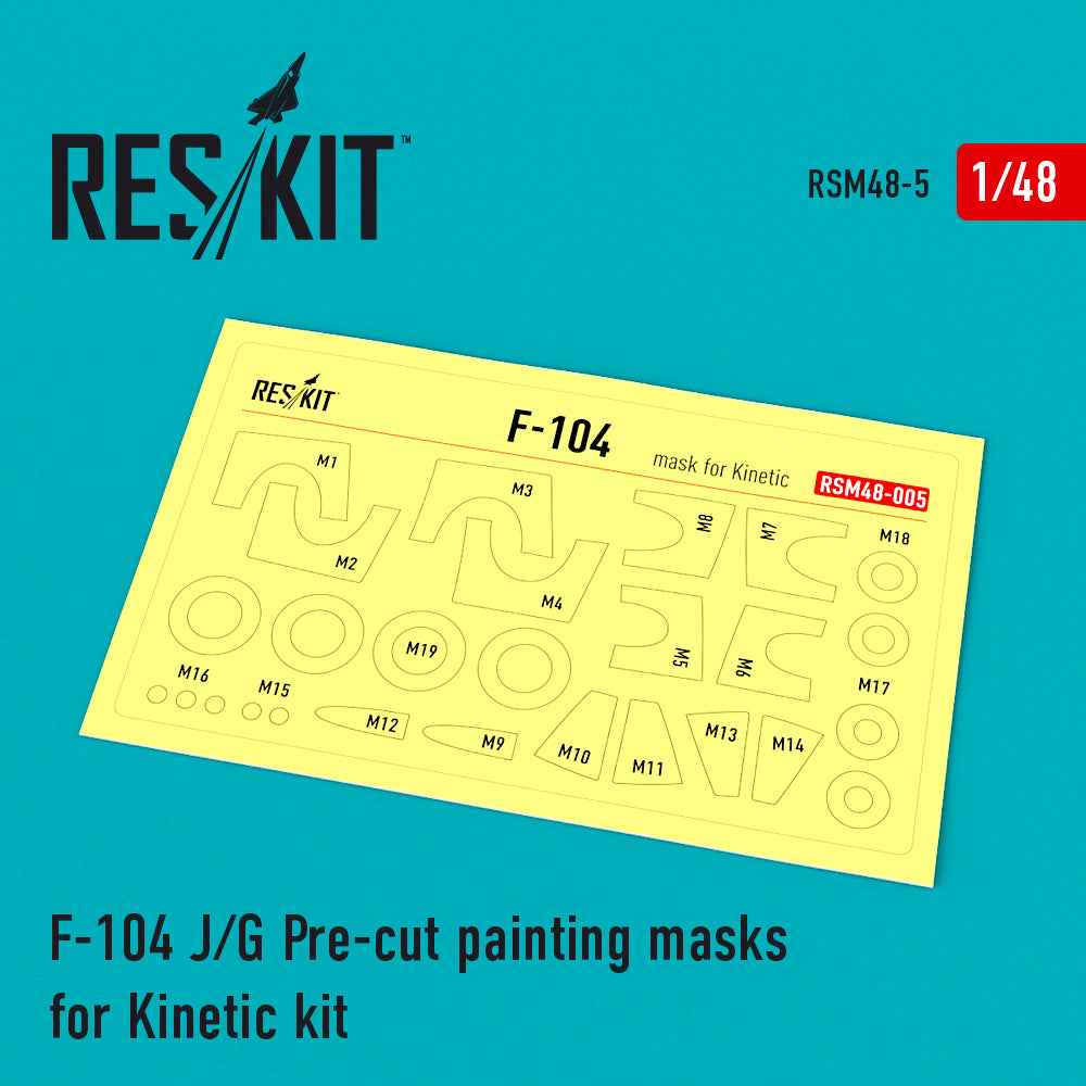 ResKit RSM48-0005 1:48 F-104 Starfighter Canopy & Wheels Masks