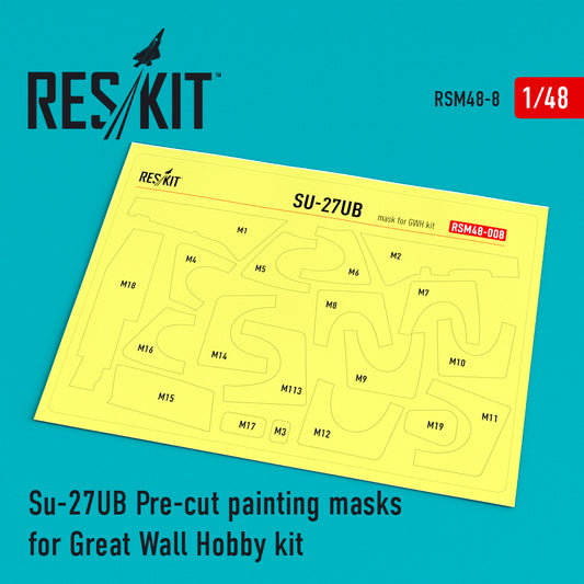 ResKit RSM48-0008 1:48 Sukhoi Su-27UB canopy and wheels painting painting masks