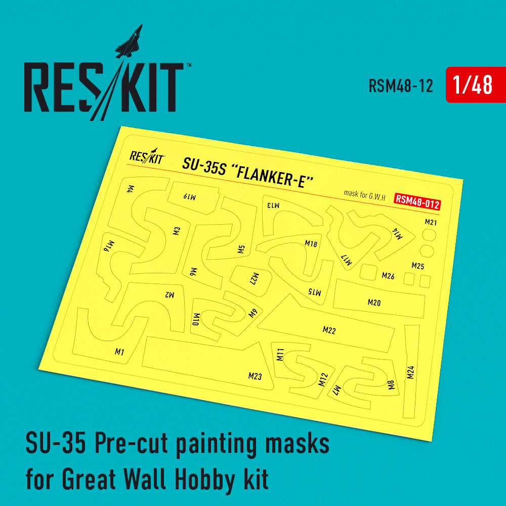 ResKit RSM48-0012 1:48 Sukhoi Su-35 Pre-cut painting masks