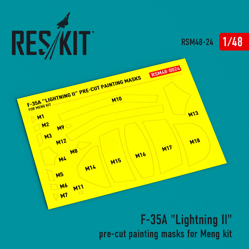 ResKit RSM48-0024 1:48 Lockheed-Martin F-35A Lightning II pre-cut painting masks