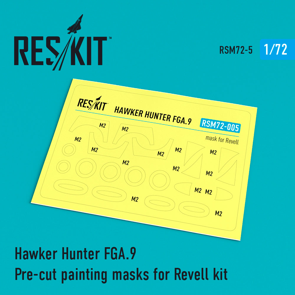 ResKit RSM72-0005 1:72 Hawker Hunter FGA.9 canopy & wheels masks