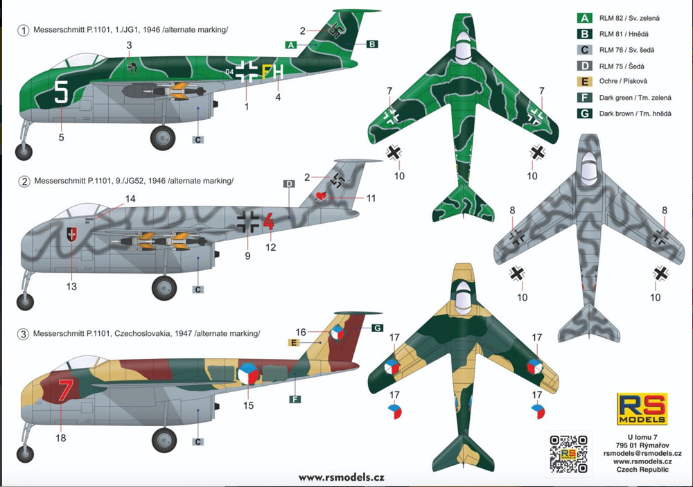RS Models RSMI48009 1:48 Messerschmitt P.1101