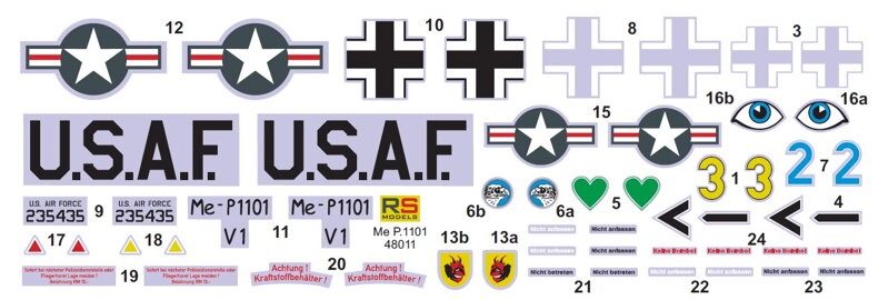 RS Models RSMI48011 1:48 Messerschmitt Me P.1101 Ltd Ed