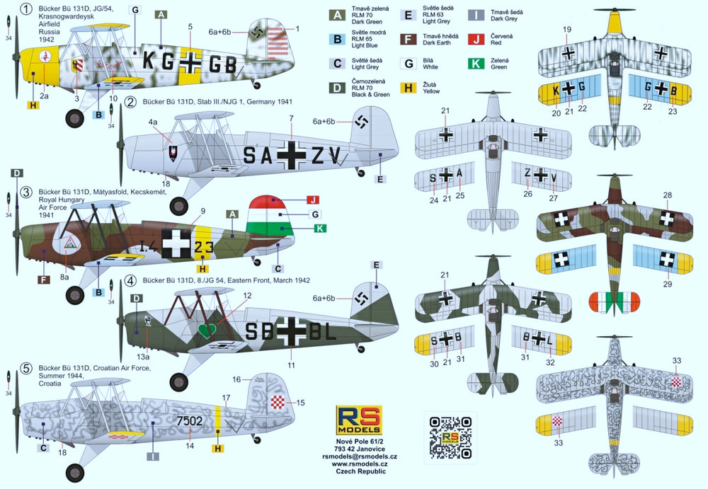 RS Models RSMI48012 1:48 Bucker Bu-131D Jungmann
