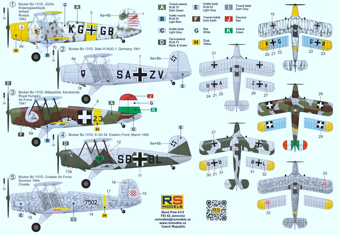 RS Models RSMI48012 1:48 Bucker Bu-131D Jungmann