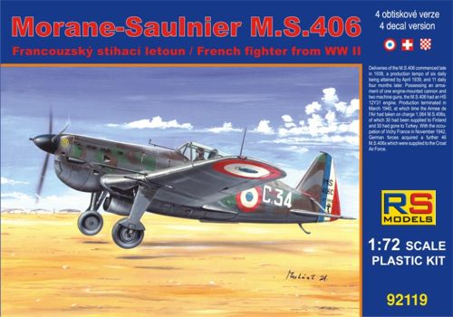 RS Models RSMI92119 1:72 Morane-Saulnier MS.406C1 French Navy