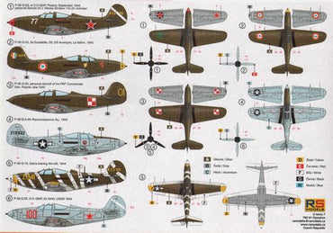 RS Models RSMI92136 1:72 Bell P-39Q-25 Airacobra 6 decal variants 1