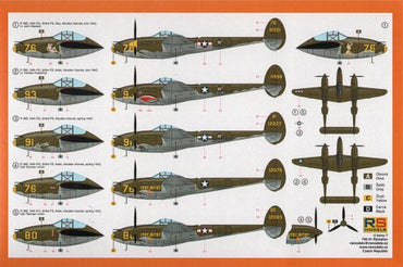 RS Models RSMI92141 1:72 Lockheed P-38E 'Aleutian Lightning' 5 decal variants 1