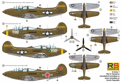 RS Models RSMI92151 1:72 Bell TP-39Q Airacobra 3 decal version 1