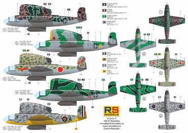 RS Models RSMI92173 1:72 Henschel Hs-132C 5 decal variants 1